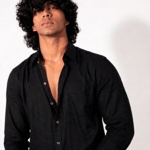 Slim Fit Casual Black Shirt