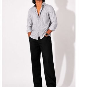 Men's Premium Black & White Pinstripe Casual Shirt