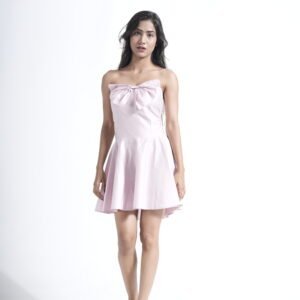 Blush Pink Bow Detail Mini Dress