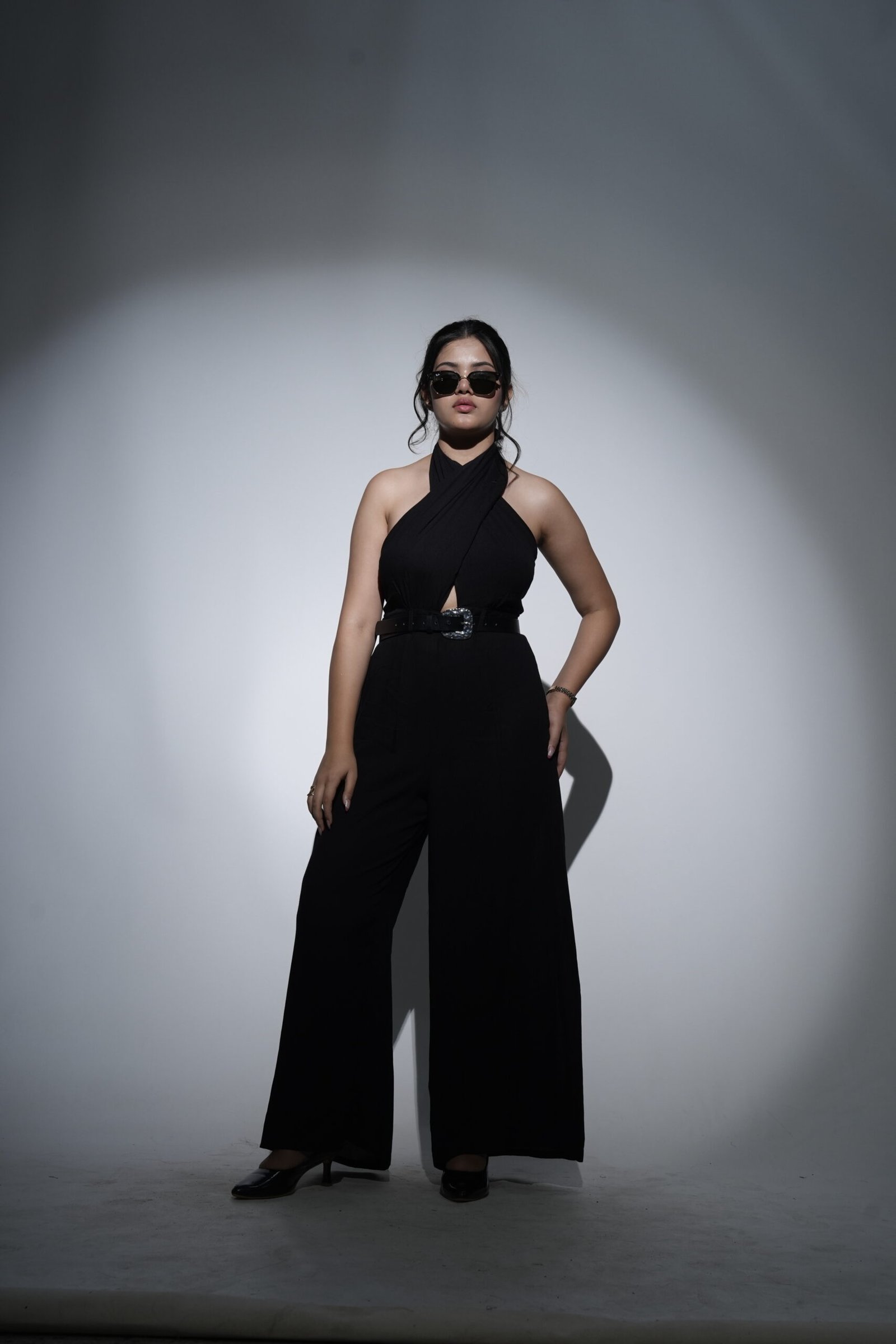Midnight Black Halter Jumpsuit - Image 7