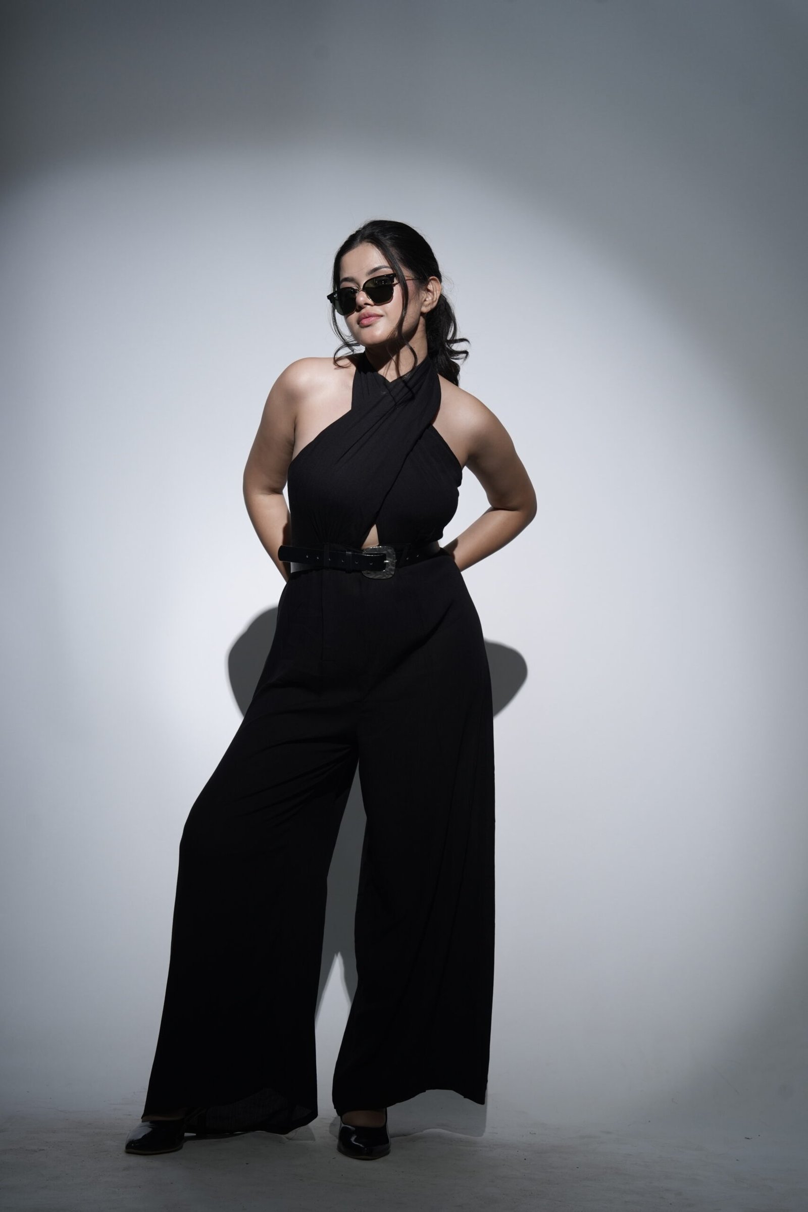 Midnight Black Halter Jumpsuit - Image 6