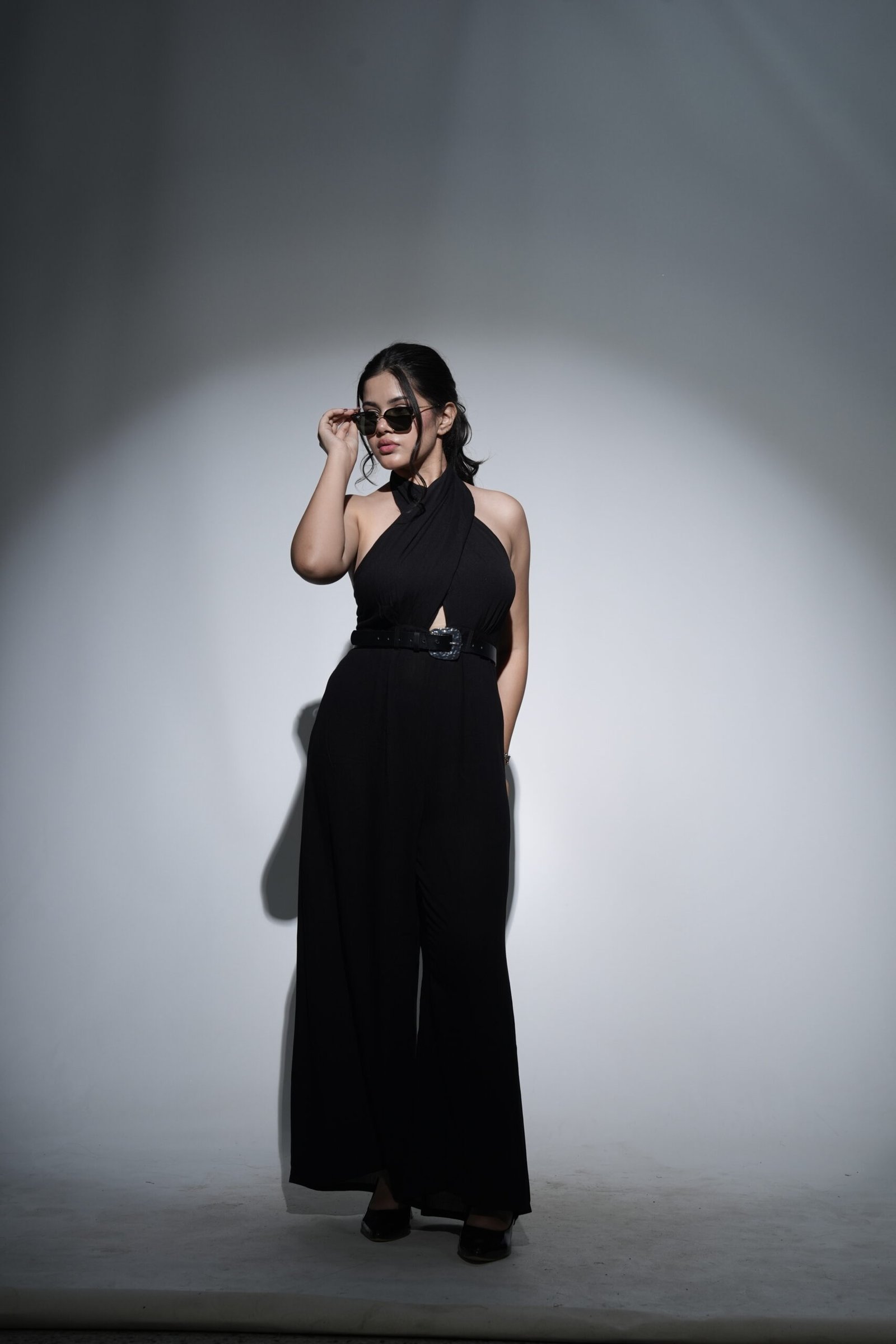 Midnight Black Halter Jumpsuit - Image 4