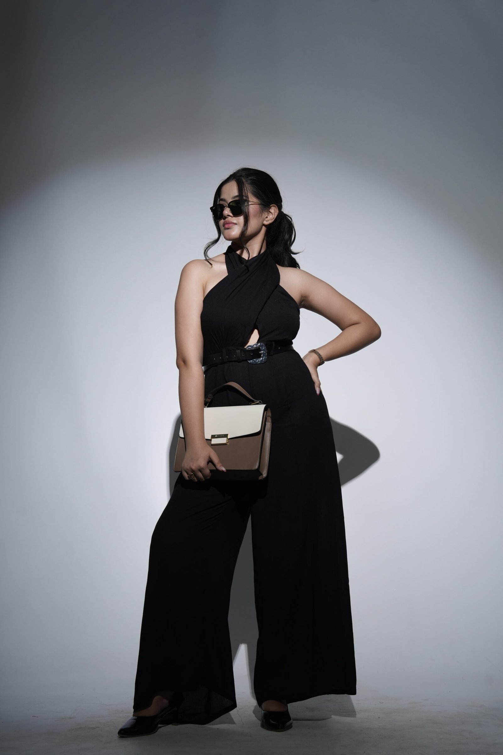 Midnight Black Halter Jumpsuit - Image 3