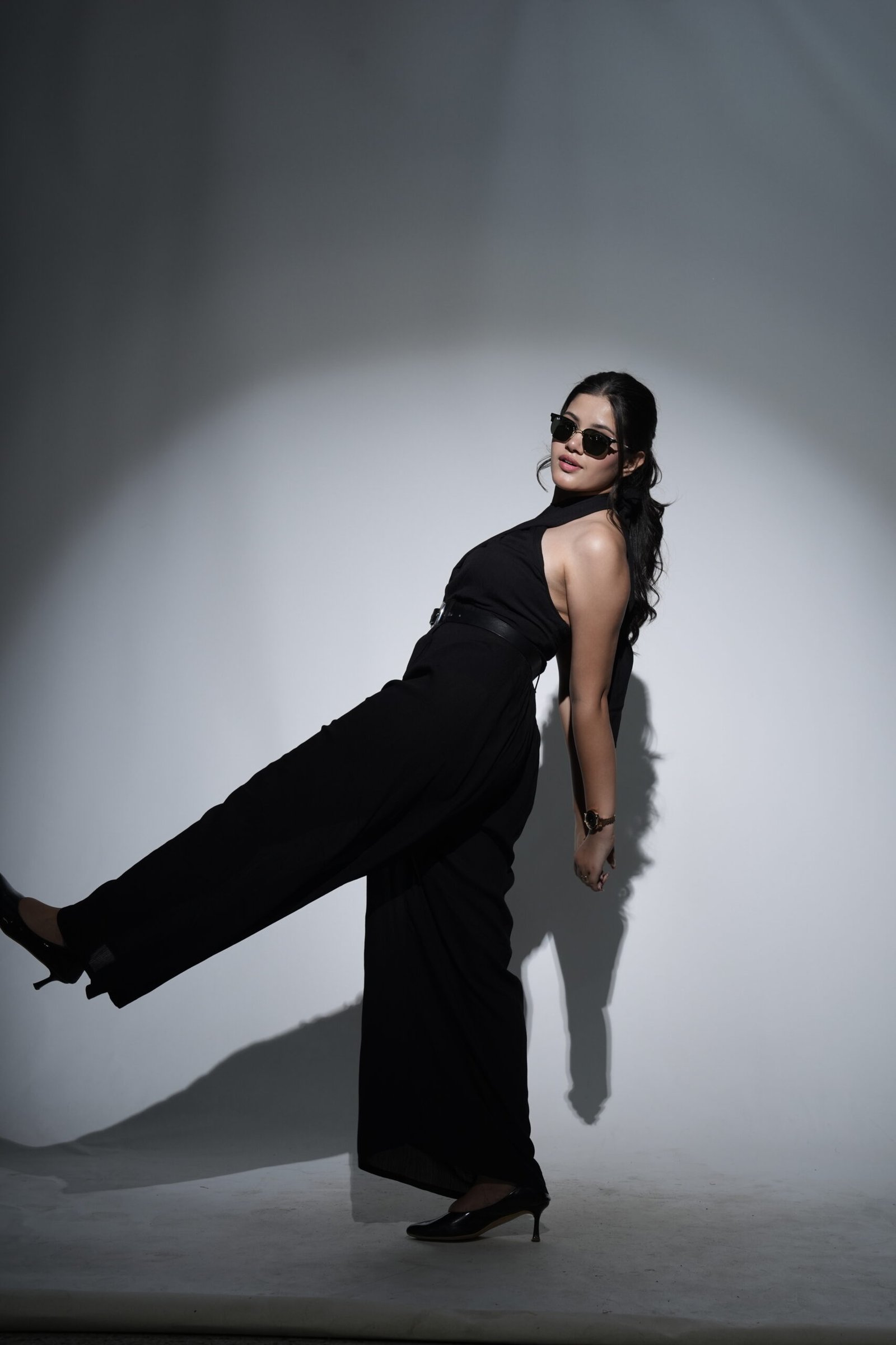 Midnight Black Halter Jumpsuit - Image 5