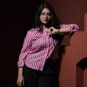 Pink Stripe Cotton Shirt