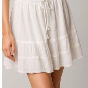White Tiered Mini Skirt