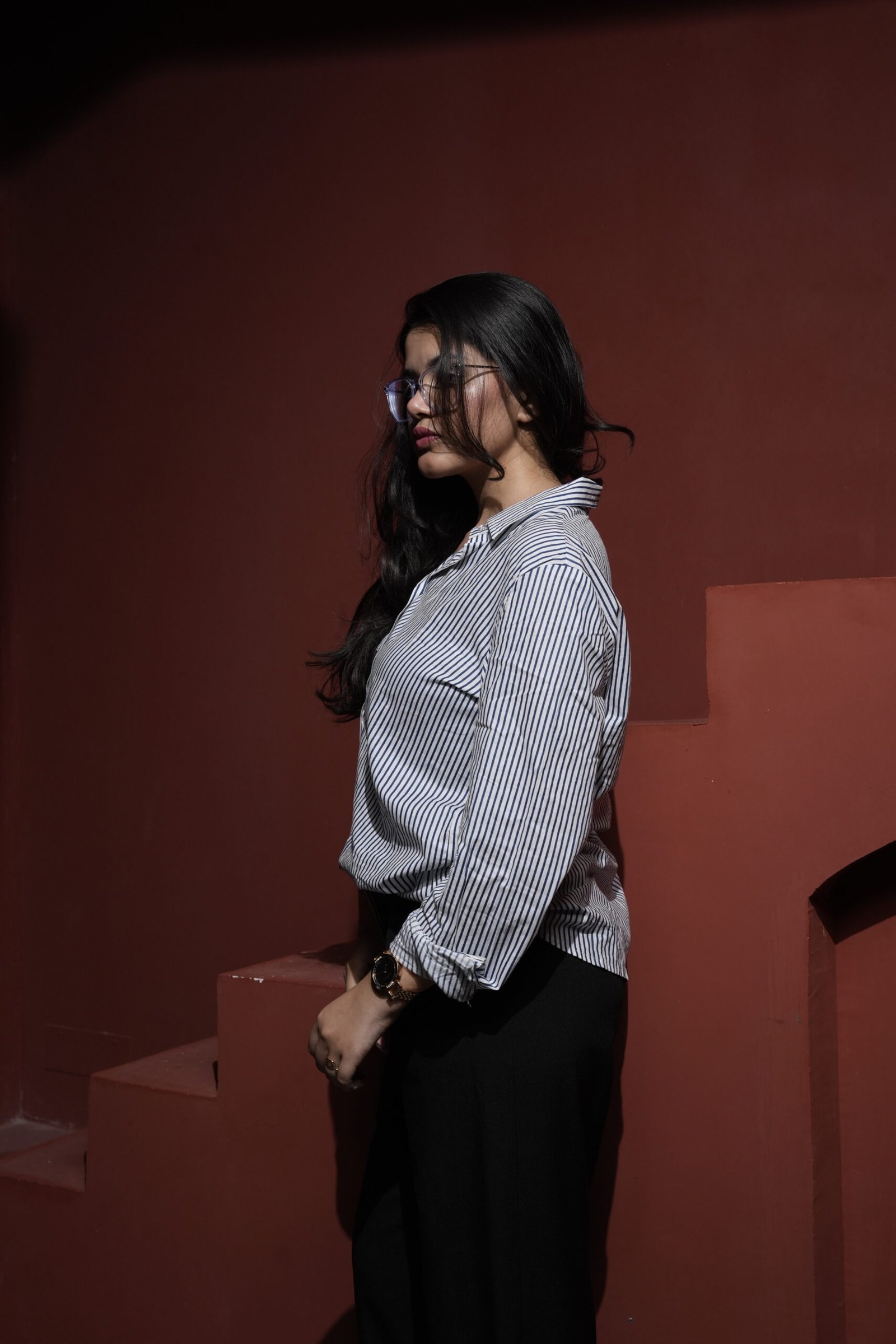 Classic Blue Stripe Cotton Shirt - Image 3