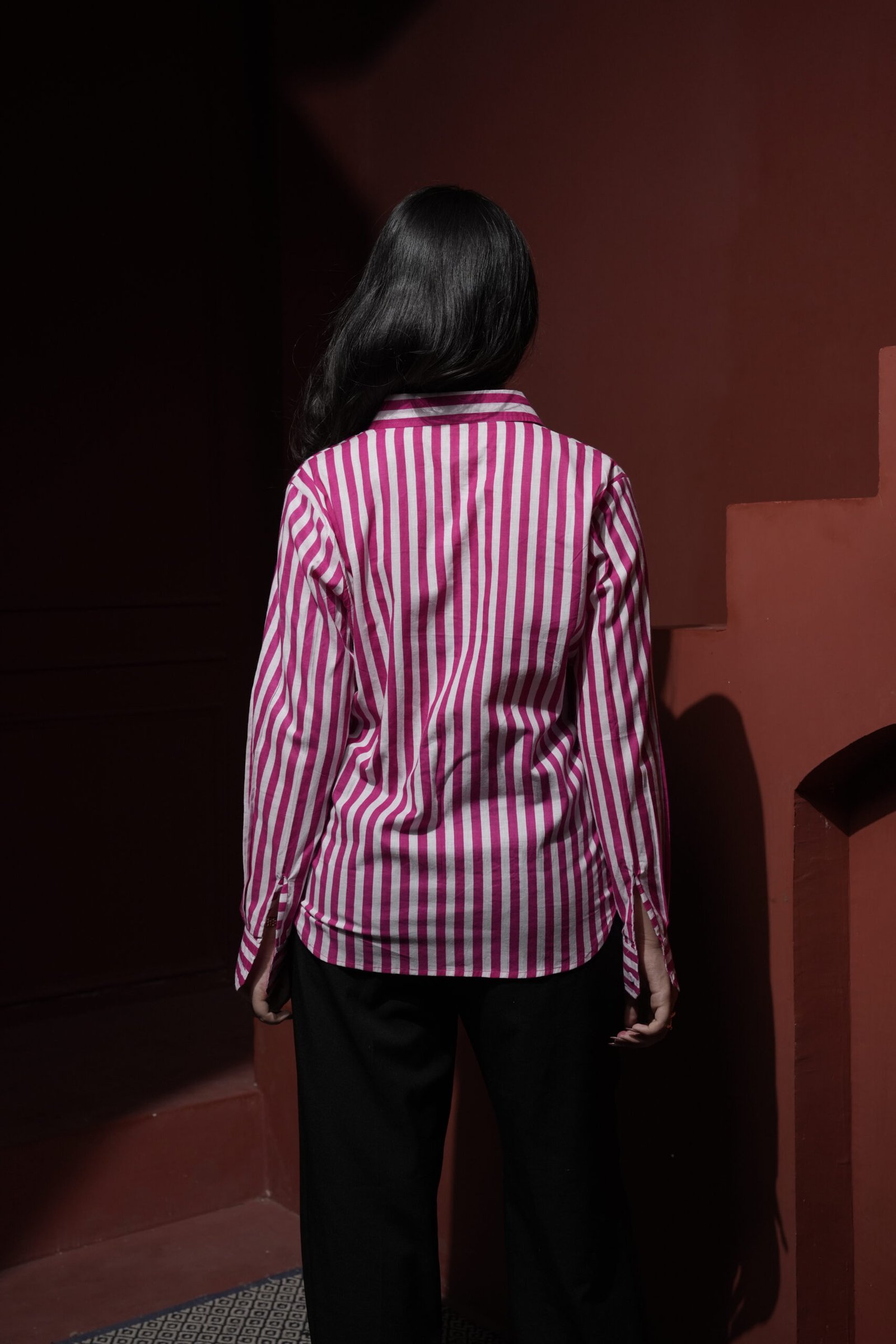 Pink Stripe Cotton Shirt - Image 5