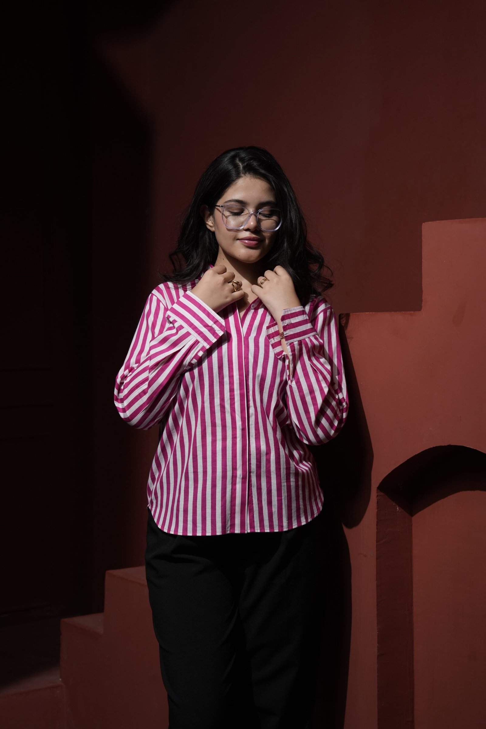 Pink Stripe Cotton Shirt - Image 4