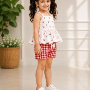 Cherry Sweet Co-Ord Set for Girls (2-Piece Set)